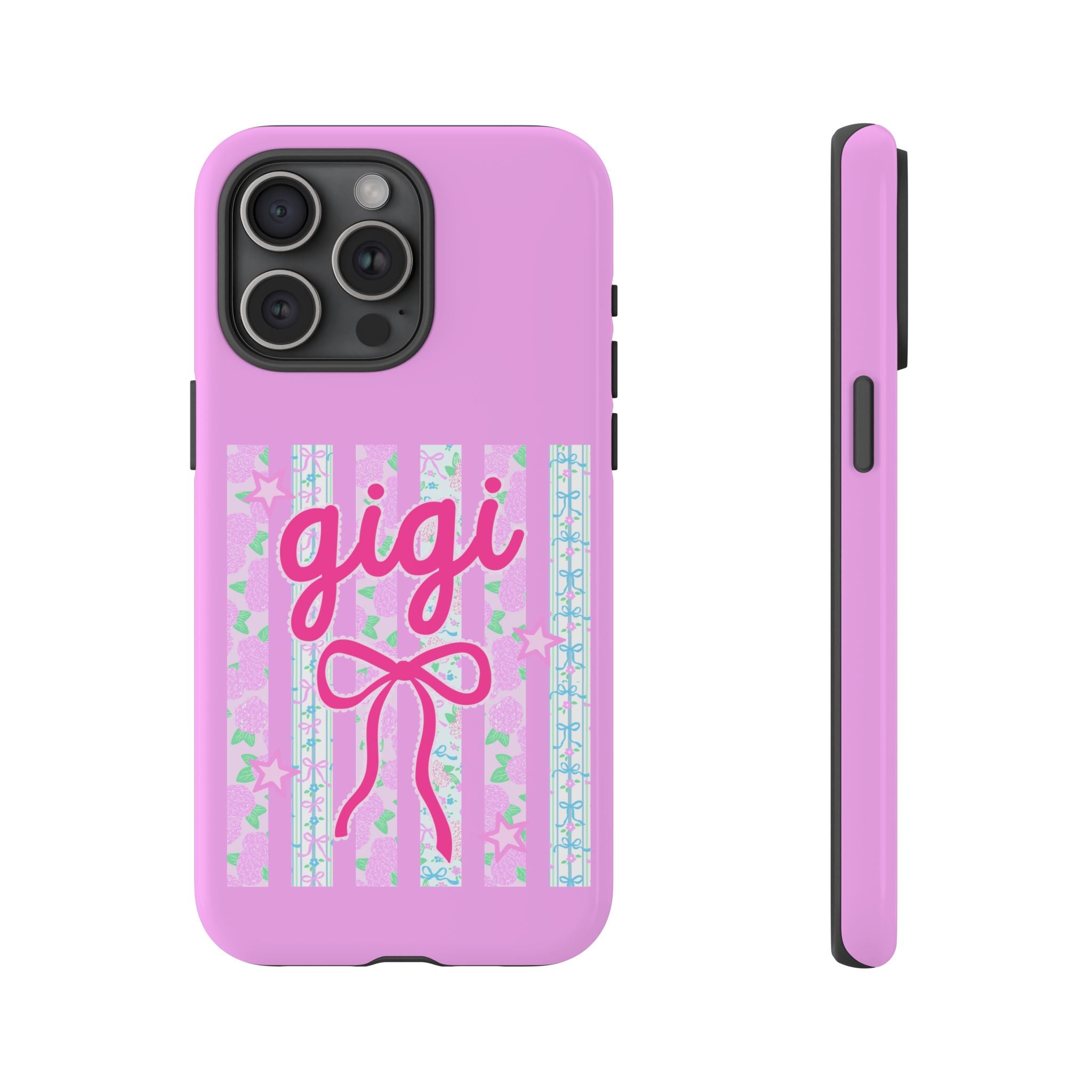 Gigi Pink Floral Bow Tough Phone Case