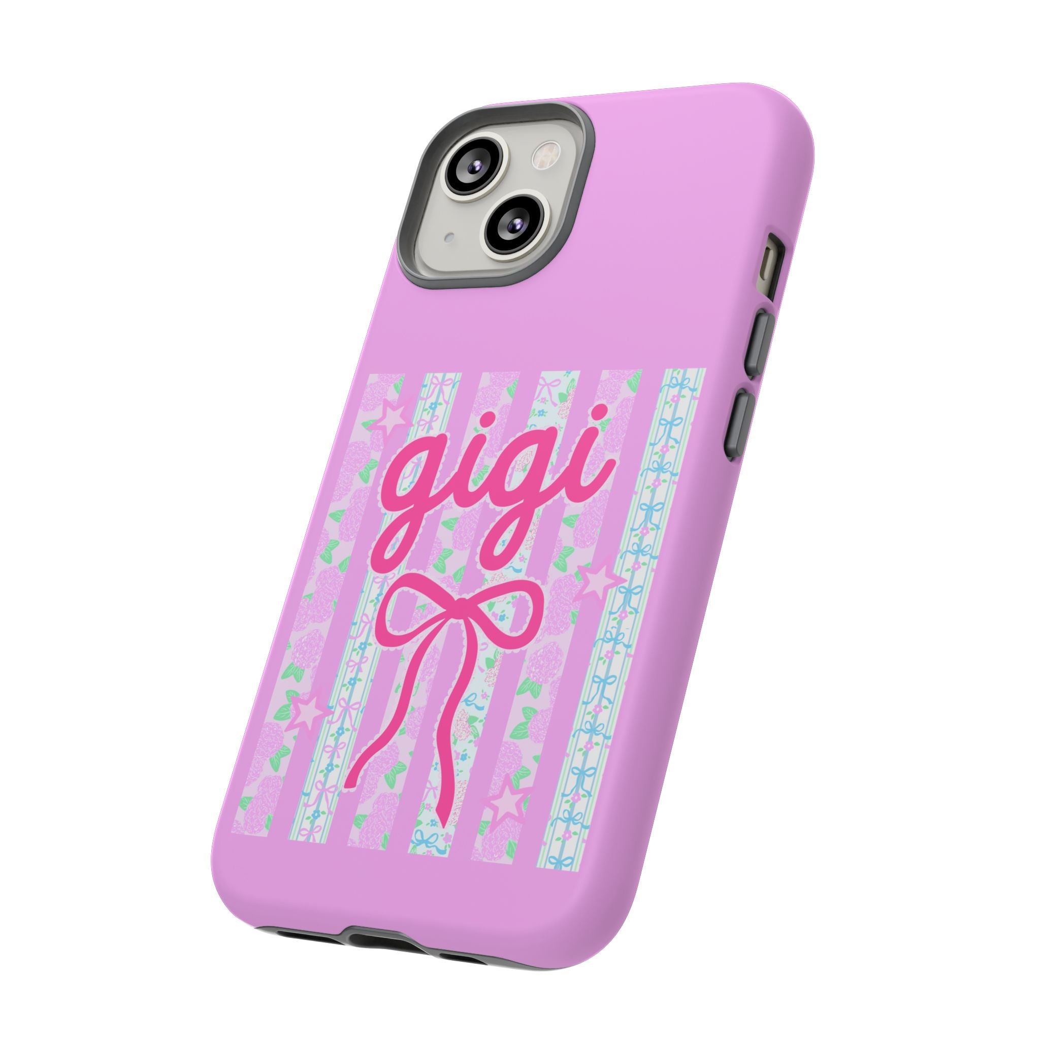 Gigi Pink Floral Bow Tough Phone Case