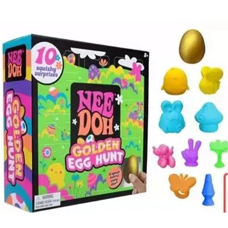 2026 Needoh Golden Egg Hunt Game Blind Box Easter Fidget With With Squishy Surprise Stress Relief Squeeze For Kids' Easter Party