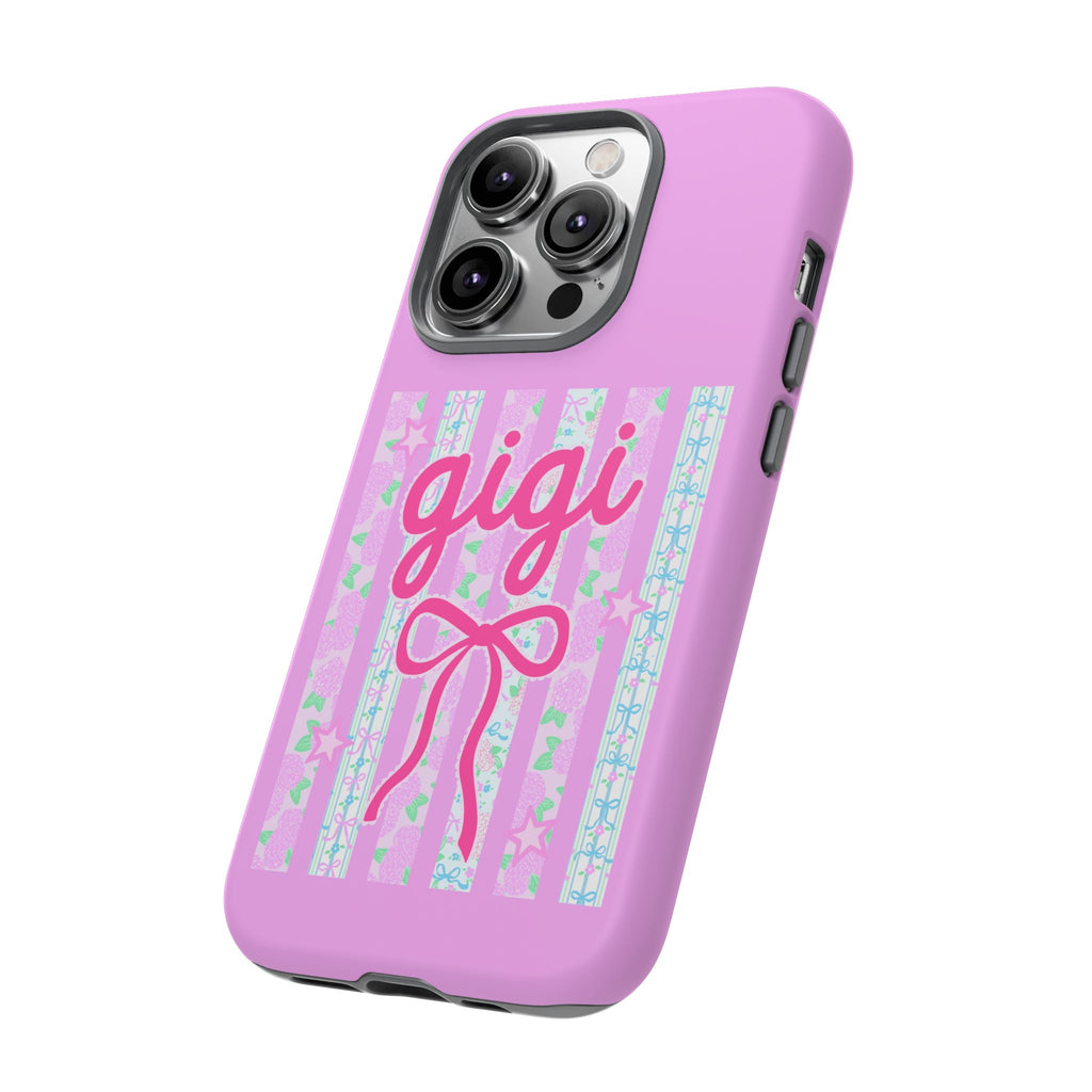 Gigi Pink Floral Bow Tough Phone Case