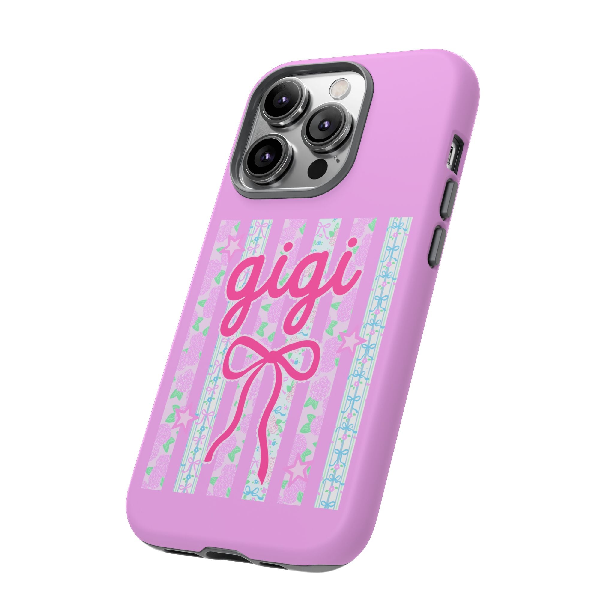 Gigi Pink Floral Bow Tough Phone Case