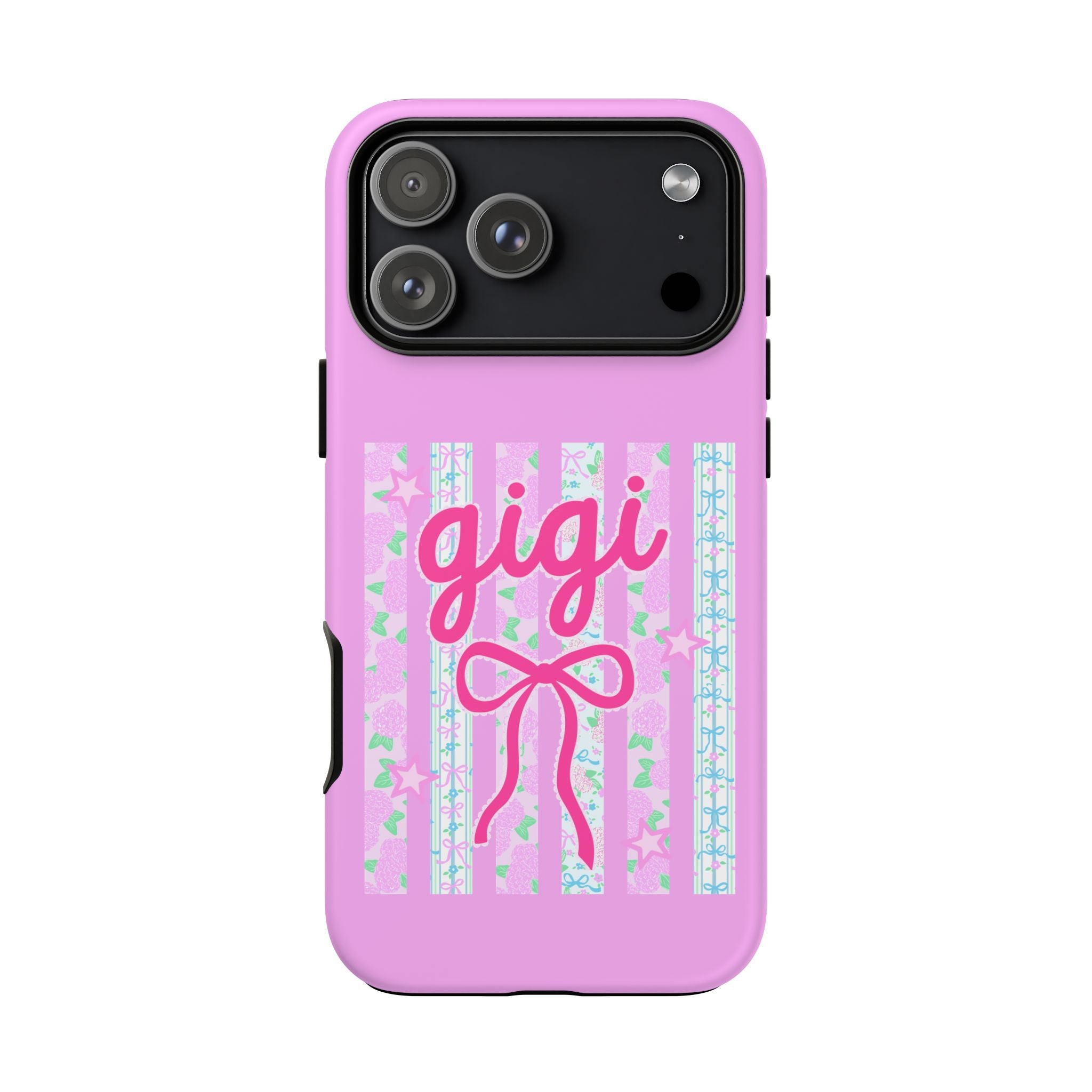 Gigi Pink Floral Bow Tough Phone Case