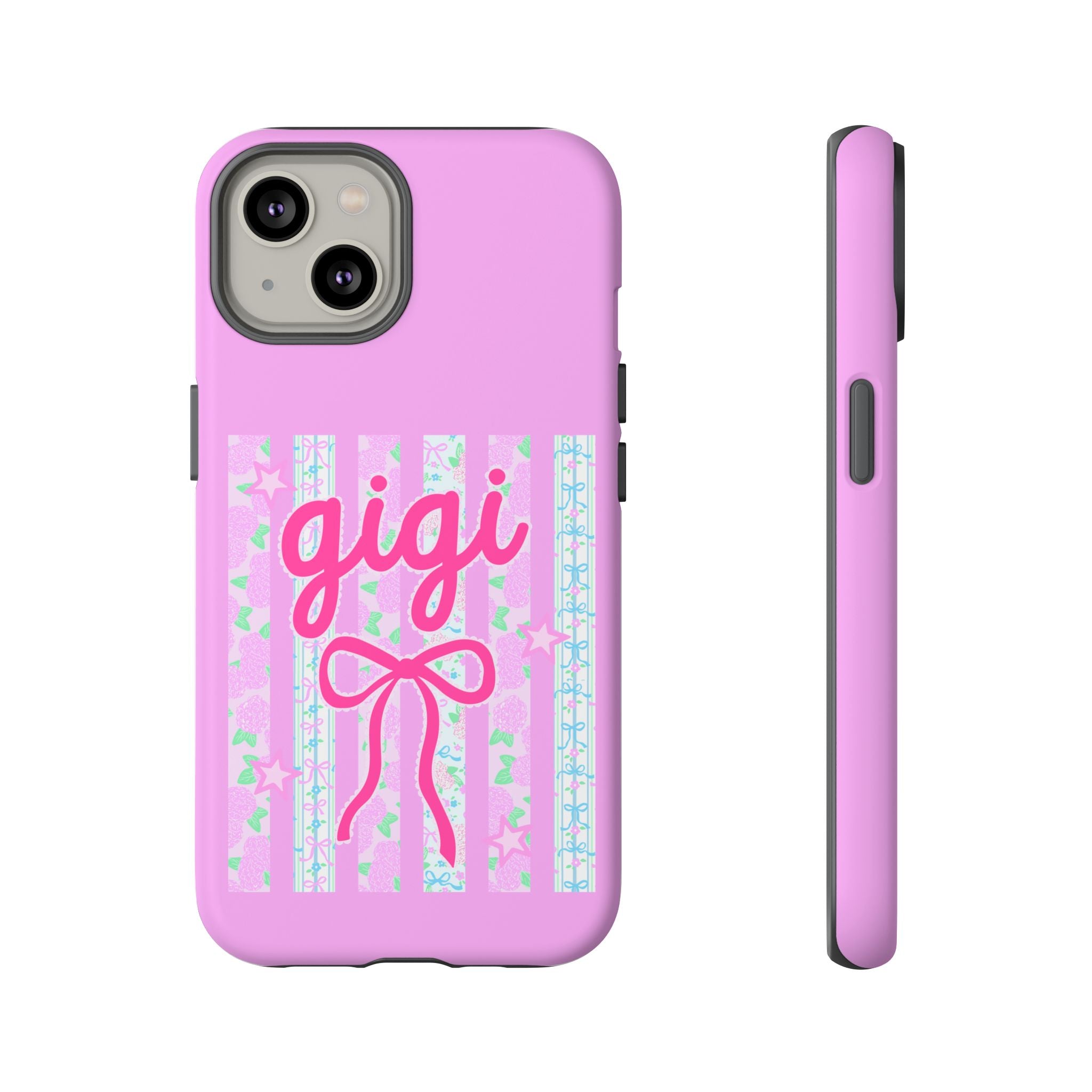 Gigi Pink Floral Bow Tough Phone Case