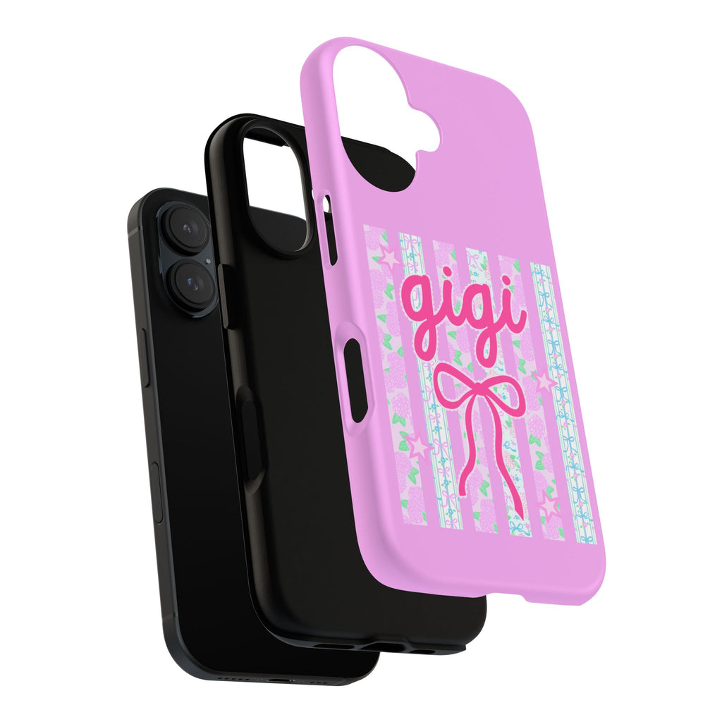 Gigi Pink Floral Bow Tough Phone Case