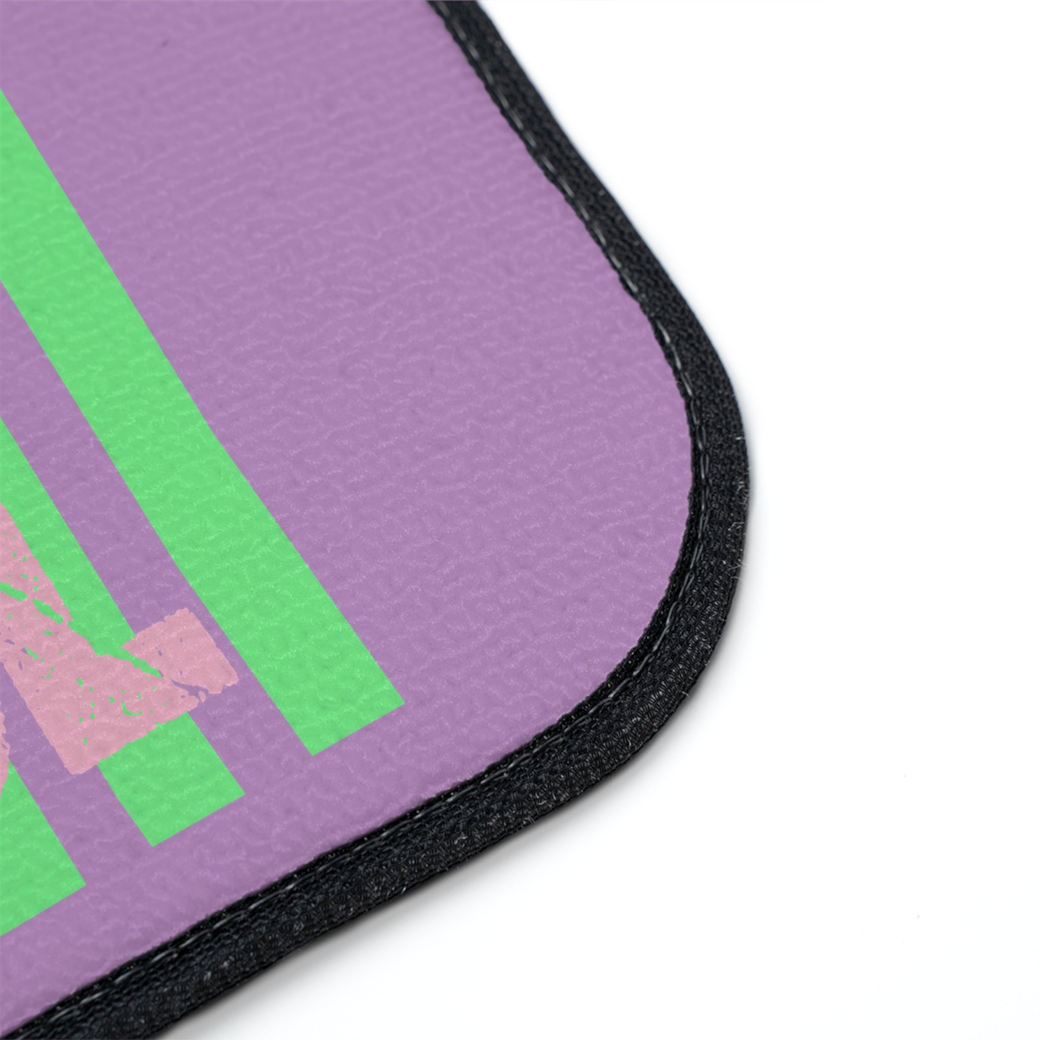Salty Soul car floor mat | purple green striped graphic