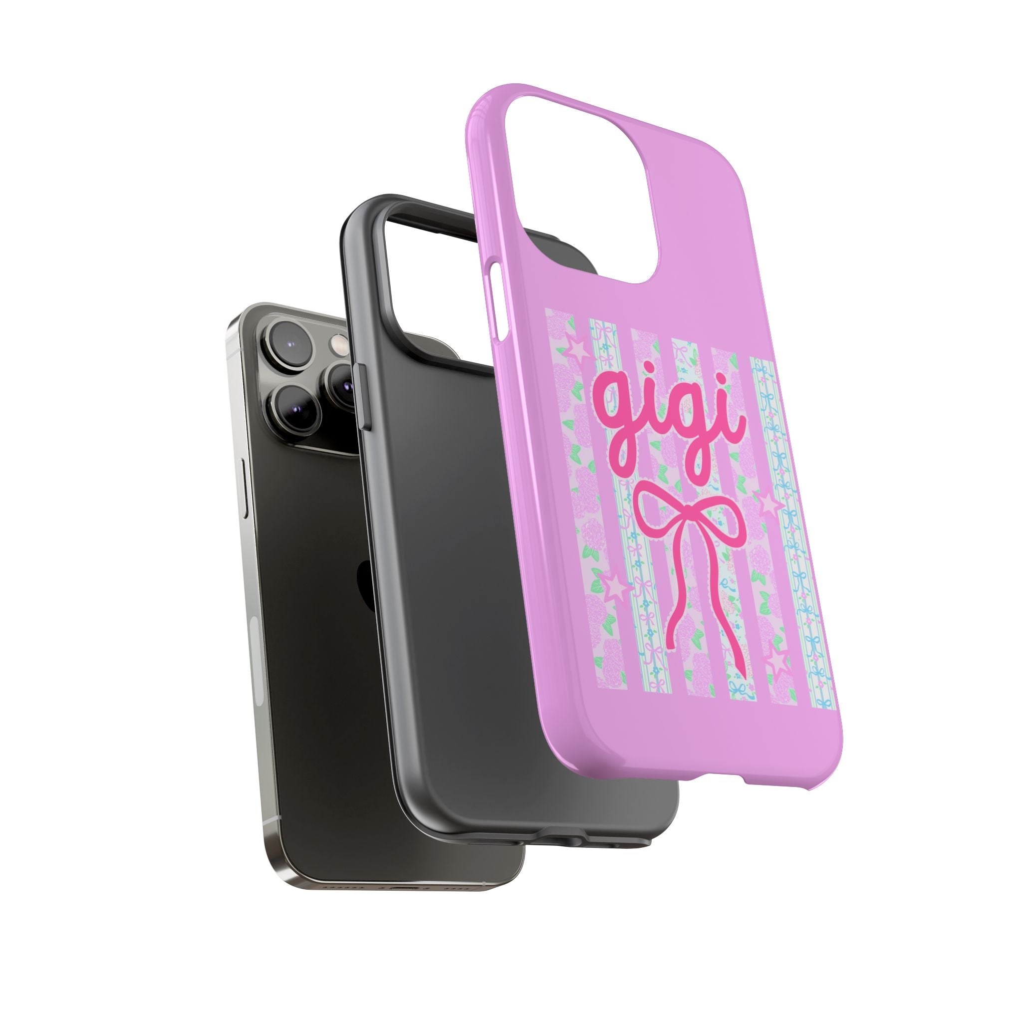Gigi Pink Floral Bow Tough Phone Case