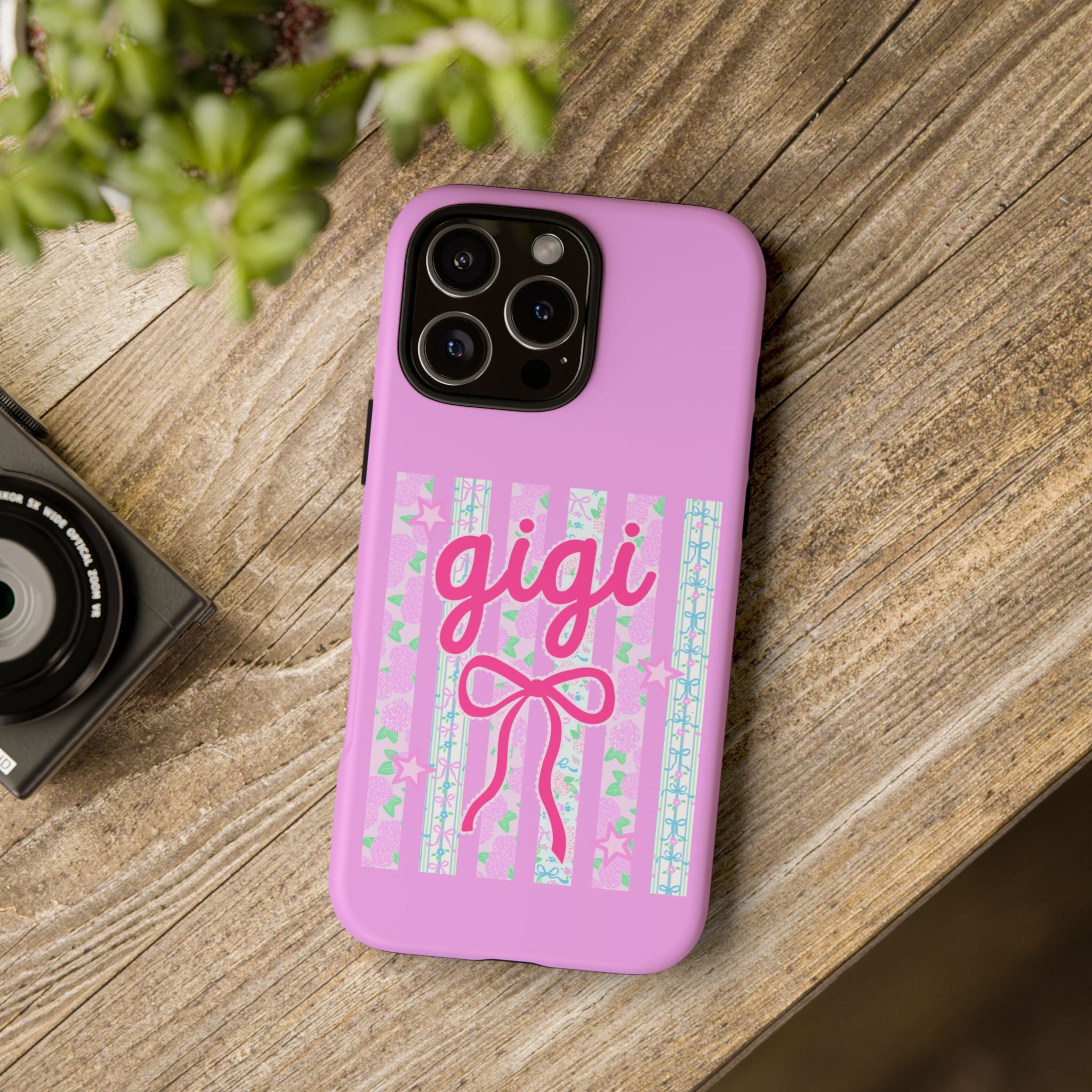 Gigi Pink Floral Bow Tough Phone Case