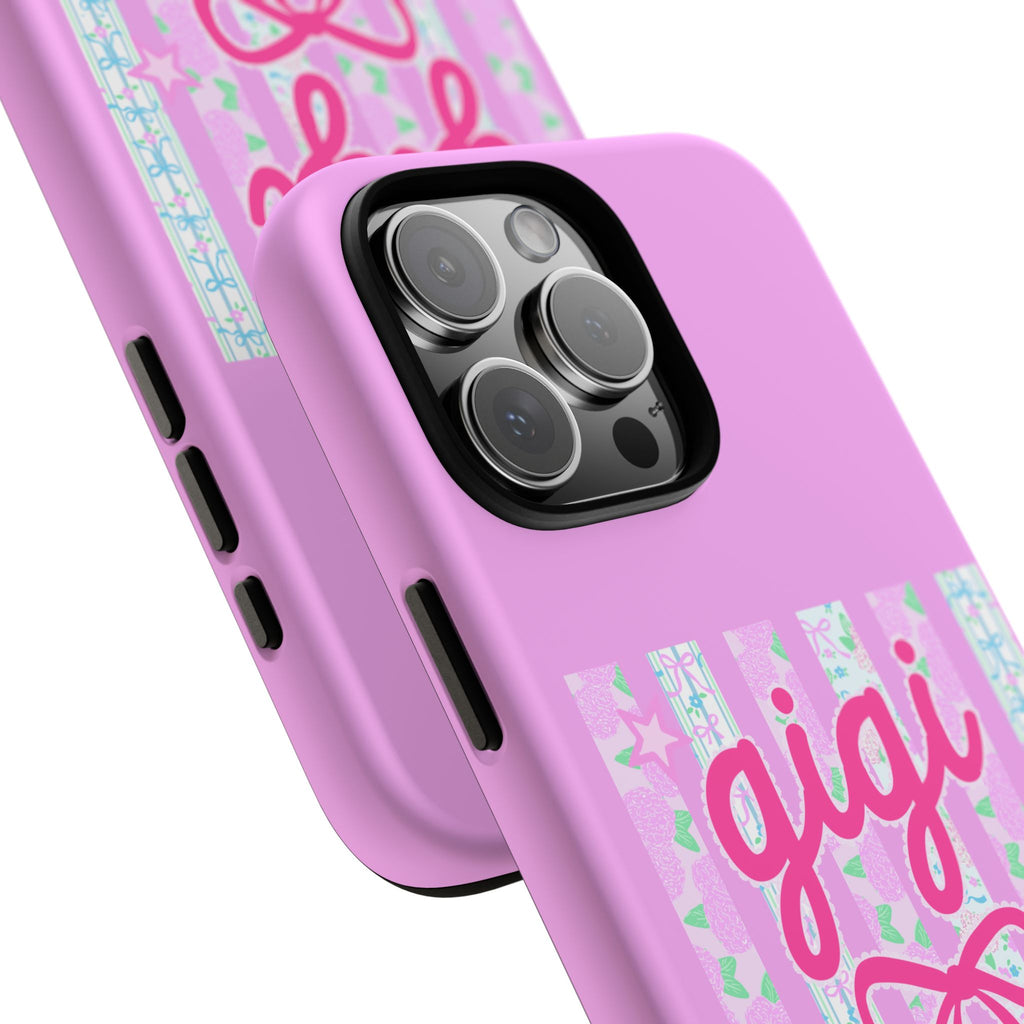 Gigi Pink Floral Bow Tough Phone Case