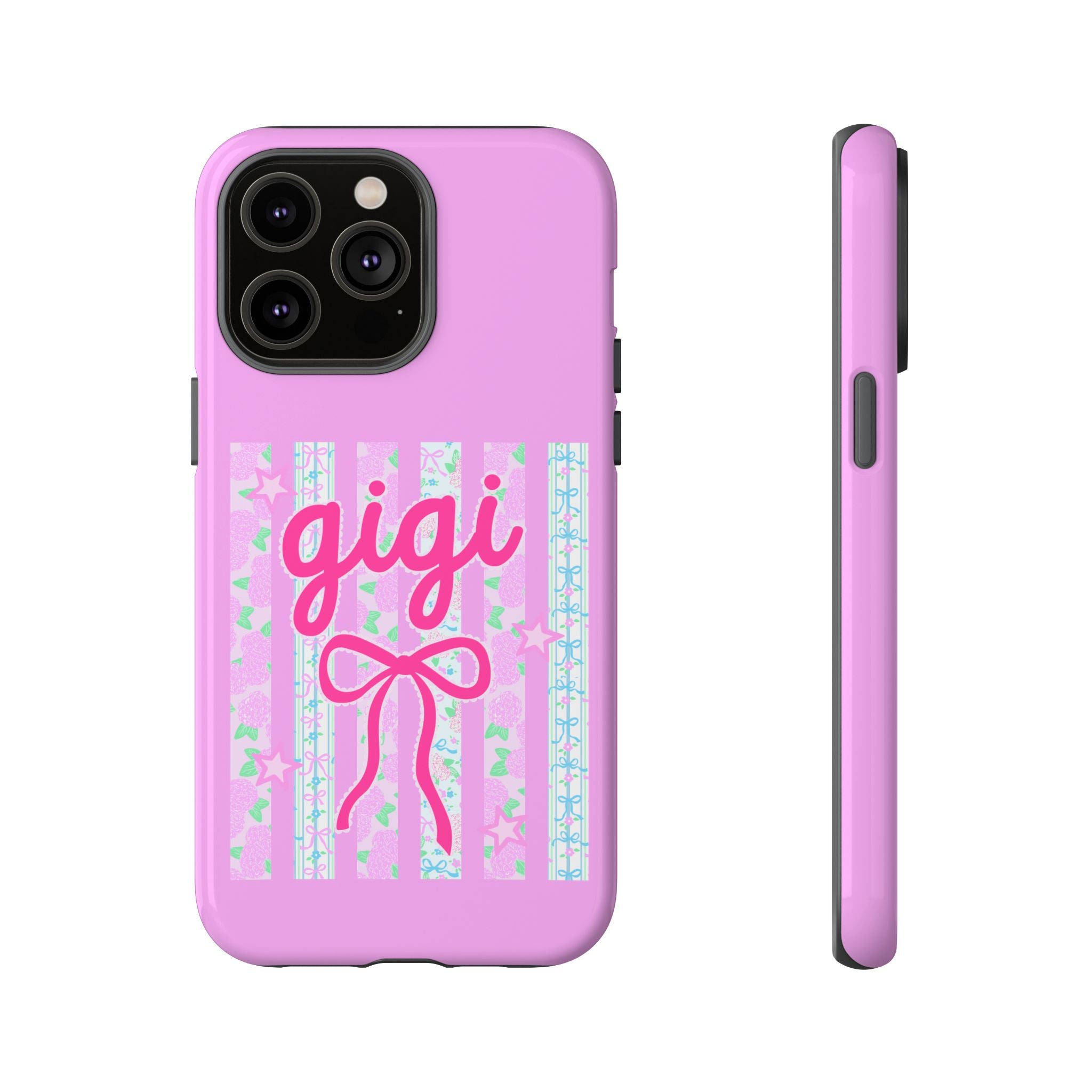 Gigi Pink Floral Bow Tough Phone Case