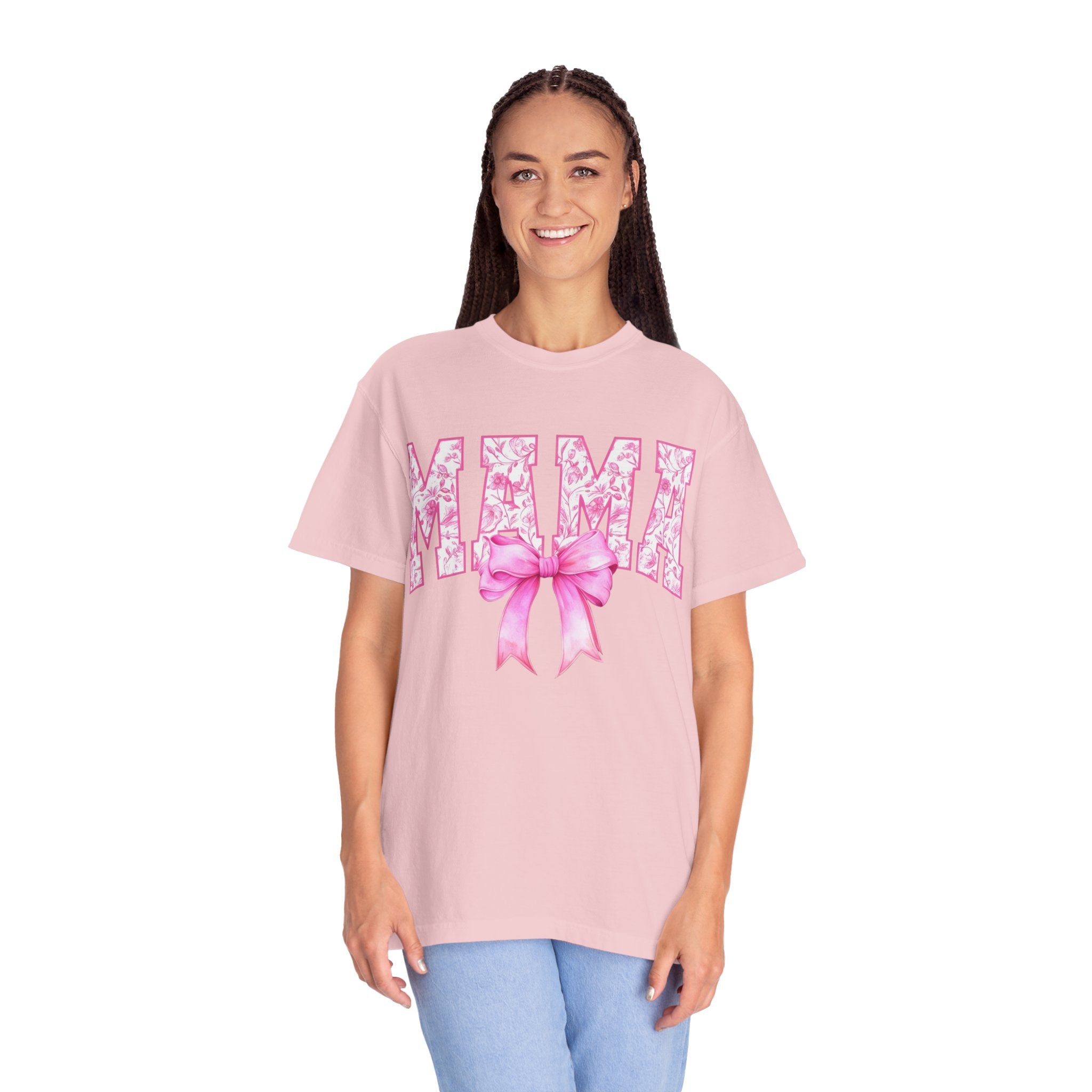 Comfort colors MAMA Pink Floral Tshirt