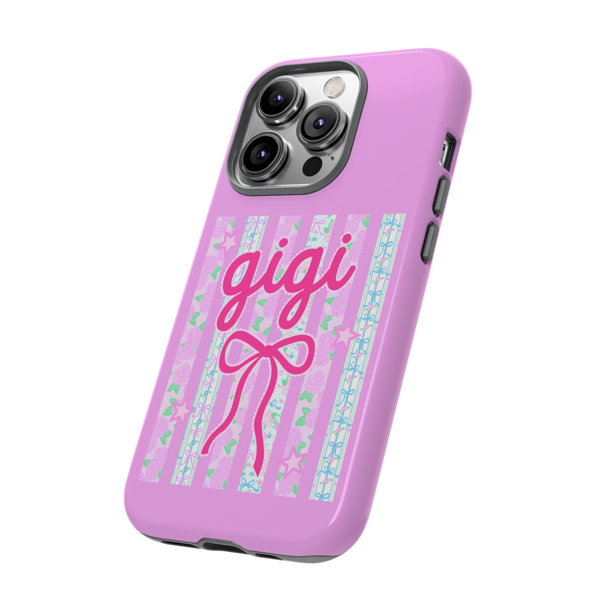 Gigi Pink Floral Bow Tough Phone Case