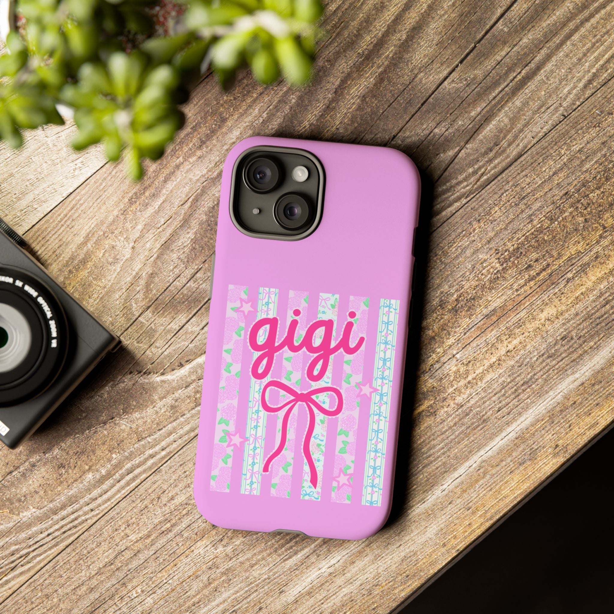 Gigi Pink Floral Bow Tough Phone Case