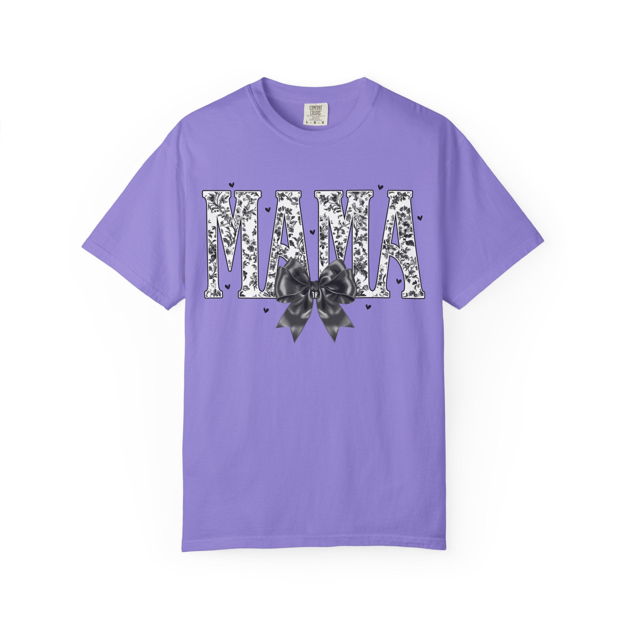 Comfort colors Mama Floral Script T‑Shirt
