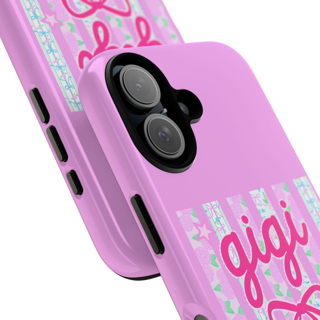 Gigi Pink Floral Bow Tough Phone Case