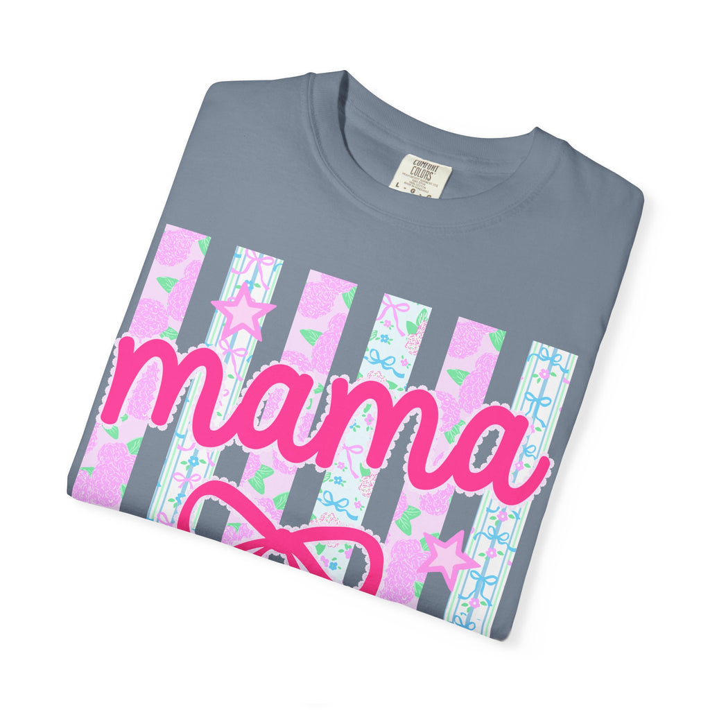 Mama Bow T-Shirt — Pastel Stripes & Ribbon Mother’s Day Tee