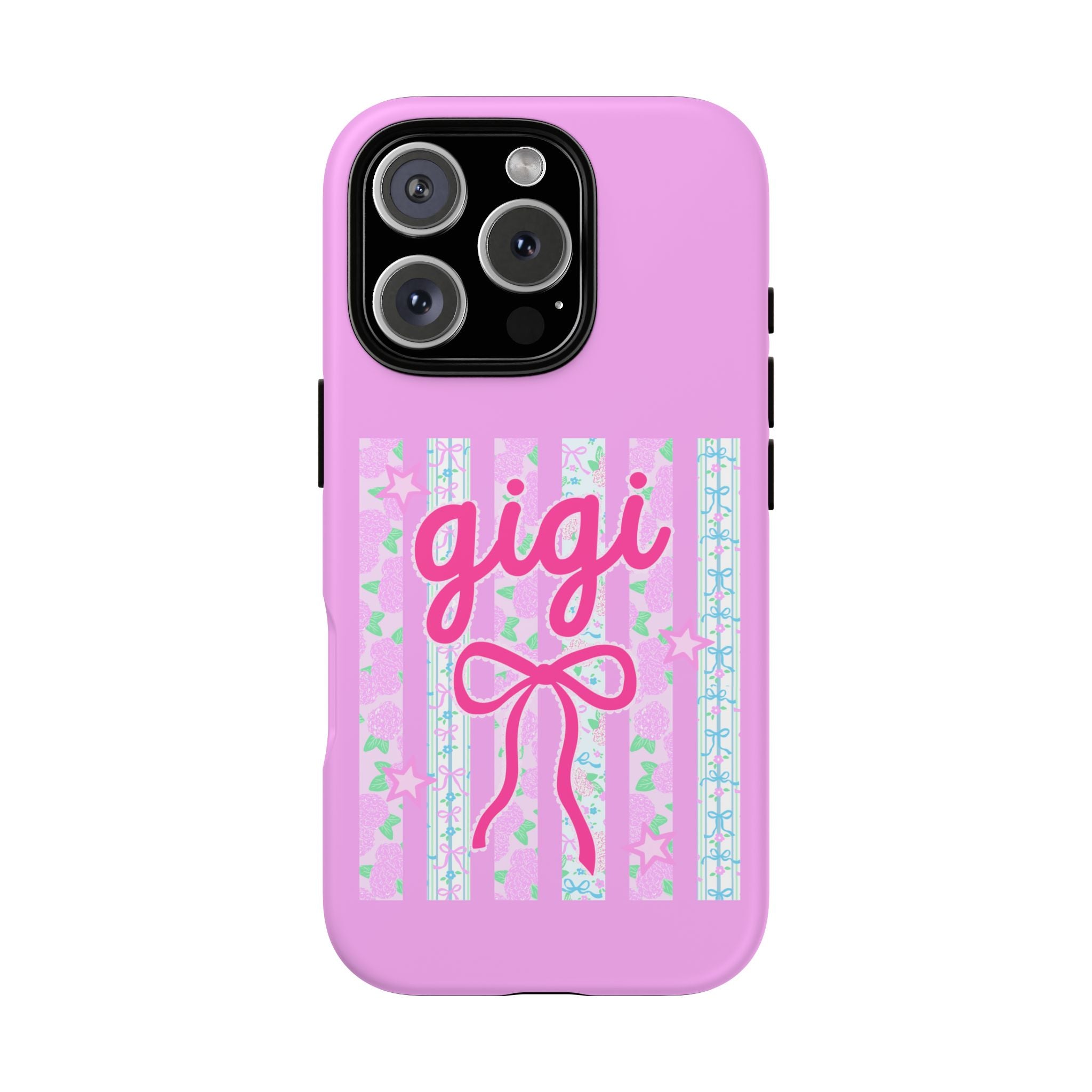Gigi Pink Floral Bow Tough Phone Case