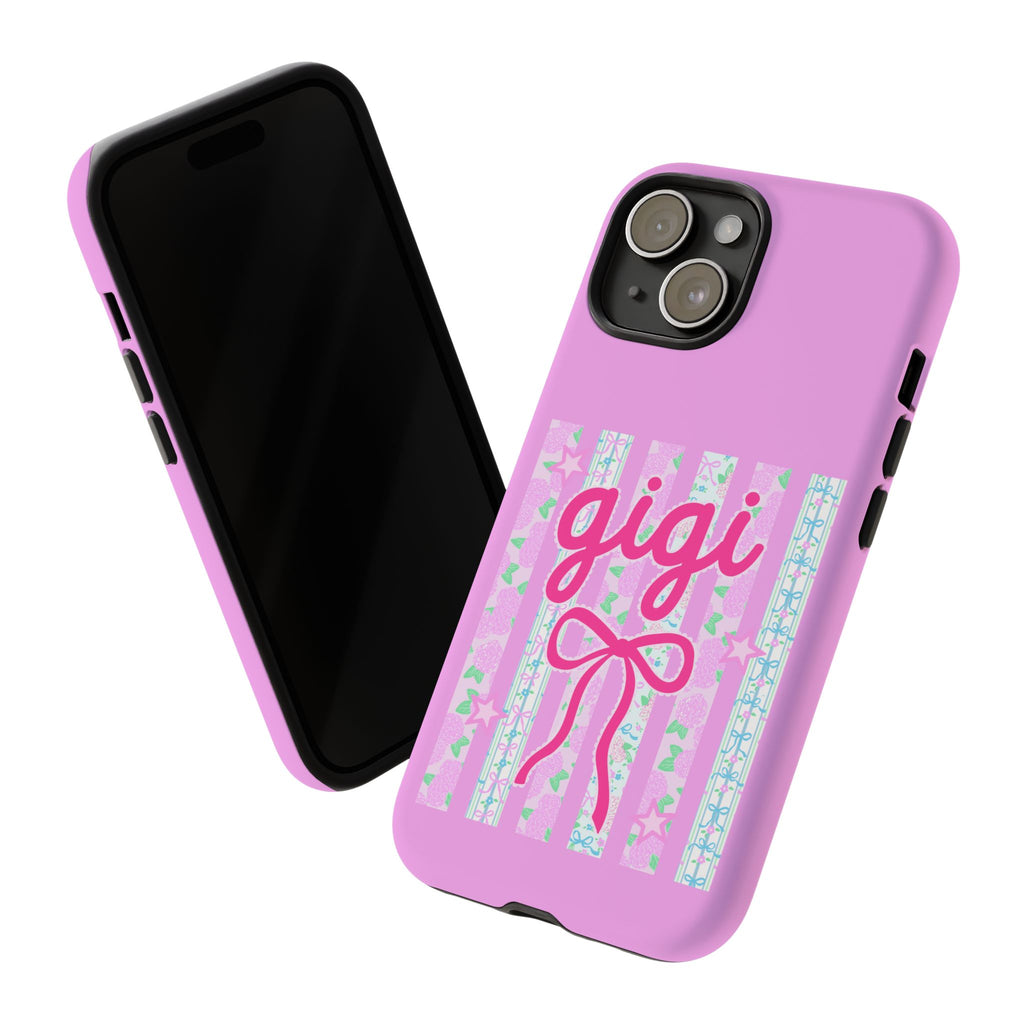 Gigi Pink Floral Bow Tough Phone Case