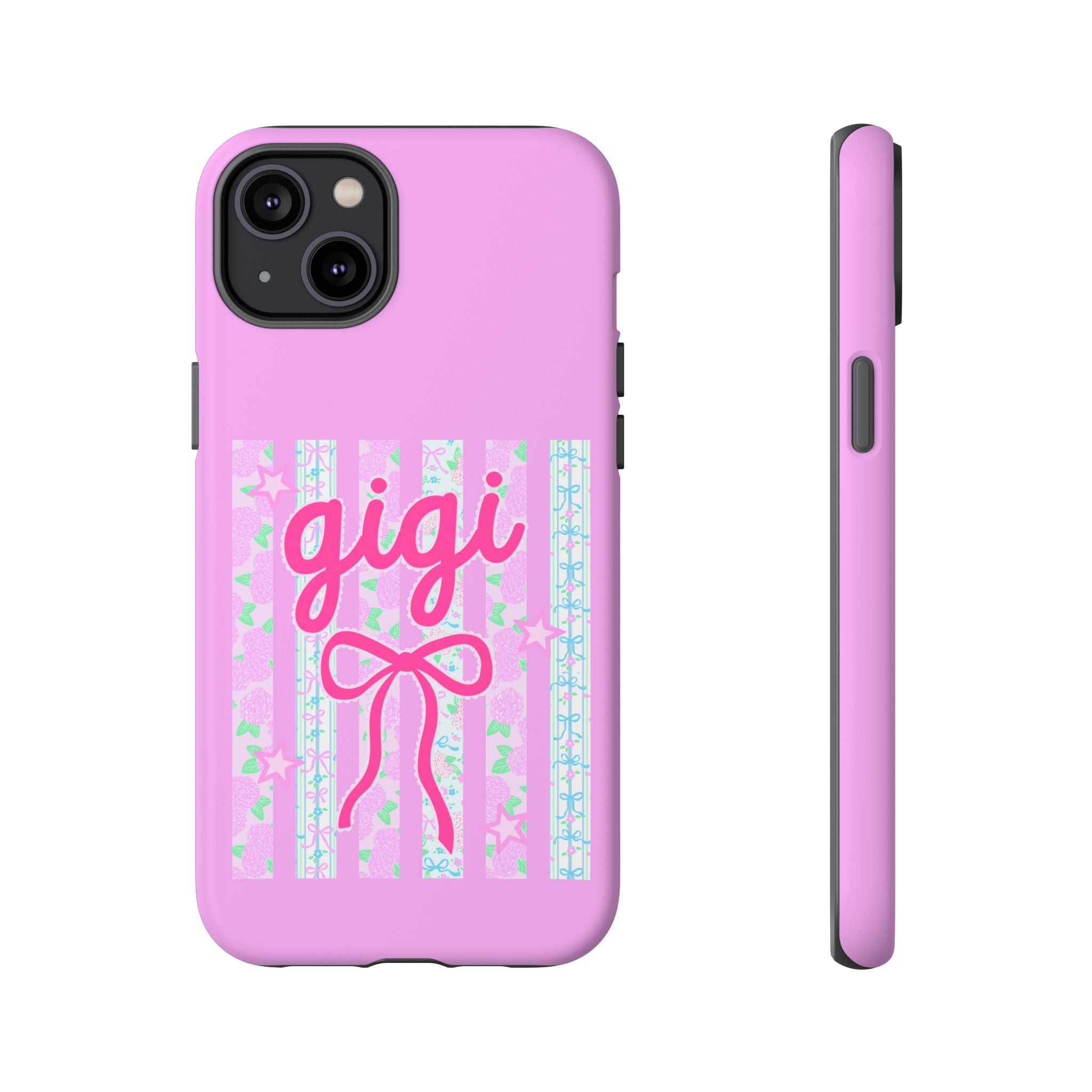 Gigi Pink Floral Bow Tough Phone Case