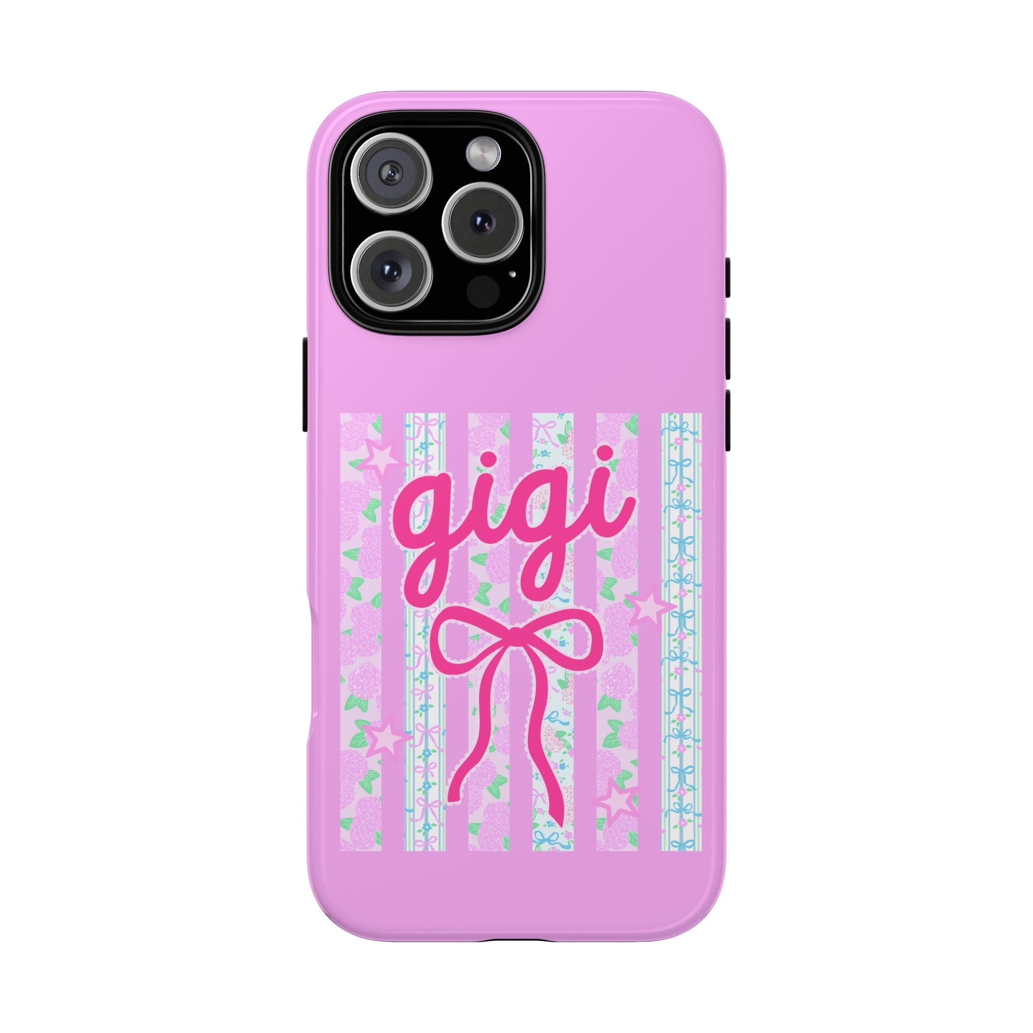 Gigi Pink Floral Bow Tough Phone Case