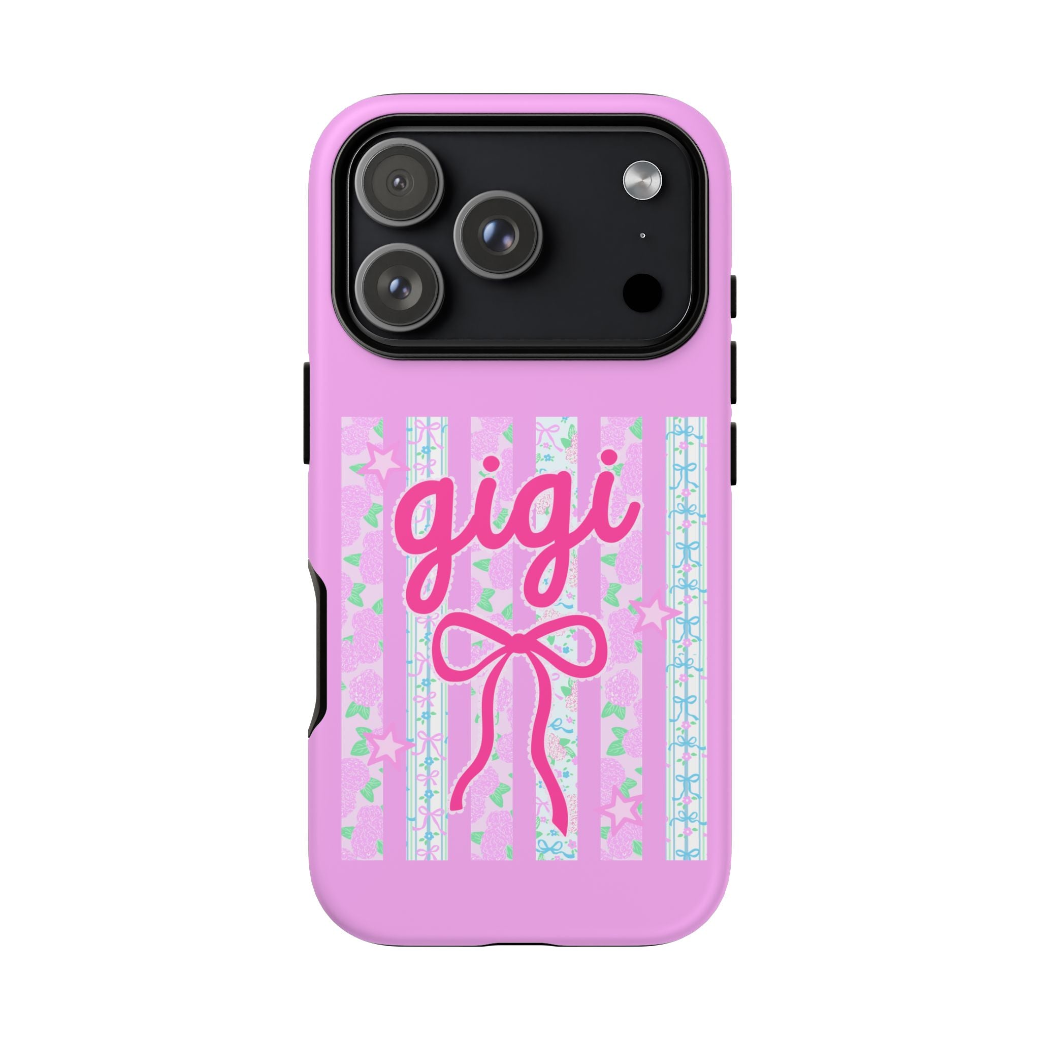 Gigi Pink Floral Bow Tough Phone Case