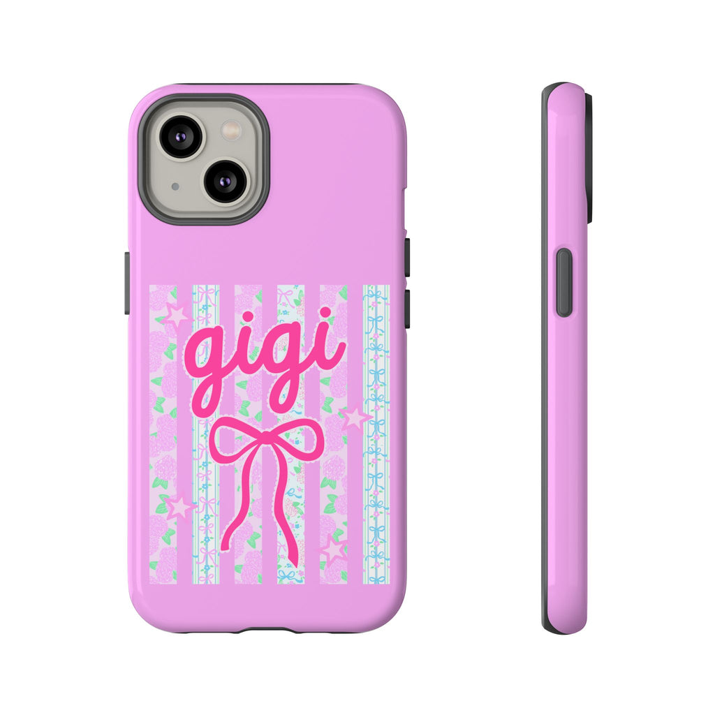 Gigi Pink Floral Bow Tough Phone Case