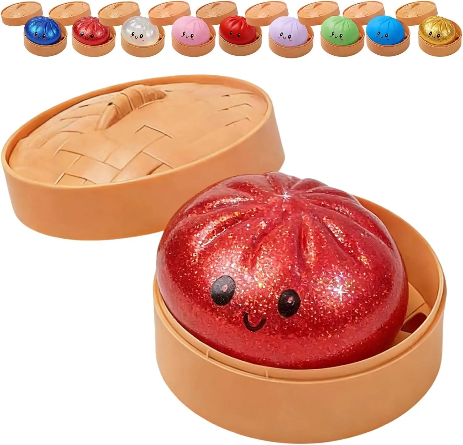 Glitter Dumpling Glitter Dumpling Squishy with Box Dumplings Sensory Squeeze Toy for Stress Relief