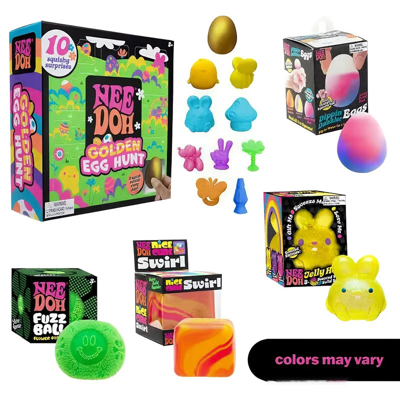 2026 Needoh Golden Egg Hunt Game Blind Box Easter Fidget With With Squishy Surprise Stress Relief Squeeze For Kids' Easter Party